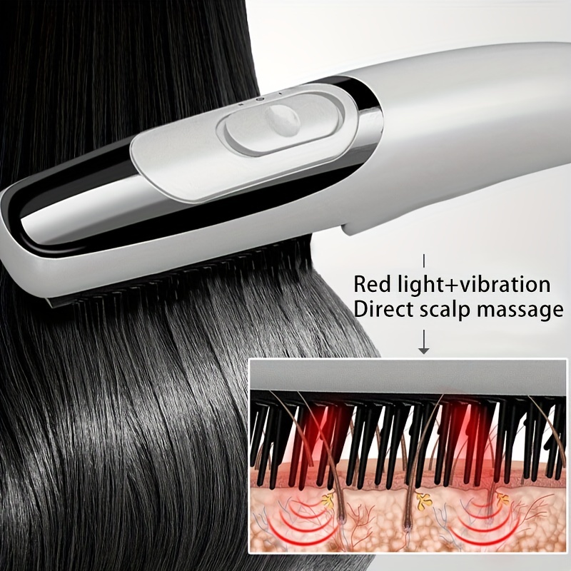 Electric Massage Hair Comb With Red Light Therapy, Vibration