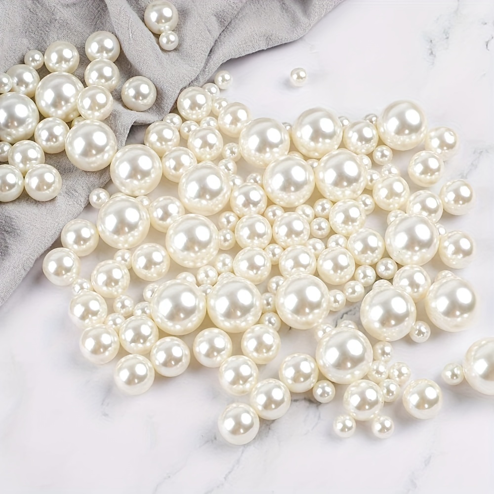 Ivory Imitation Pearls Without Holes Beads For Jewelry - Temu