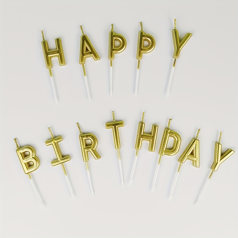 Golden plated Birthday Candles Romantic And Creative Party - Temu
