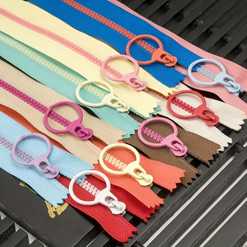 

10pcs Different Colors Resin Zipper 3# Closed Plastic Zipper Colorful Alternative Sewing Bag Wallet Shoes Self-locking Accessories