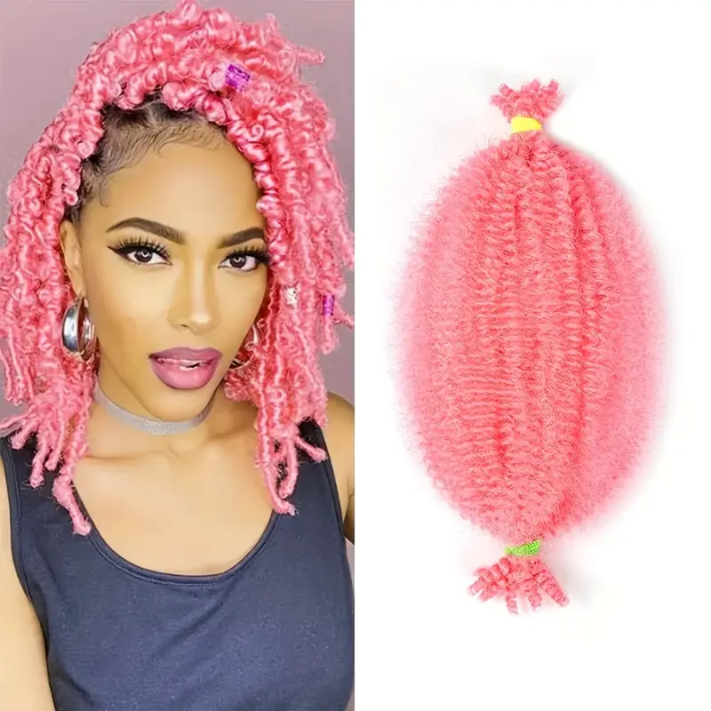 Soft Springy Afro Kinky Curly Twist Crochet Hair Set - Temu Belgium