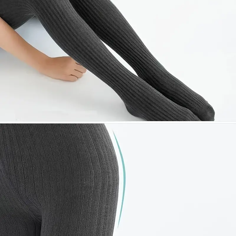 Girl's Knitted Solid Comfy Breathable Thermal Leggings - Temu