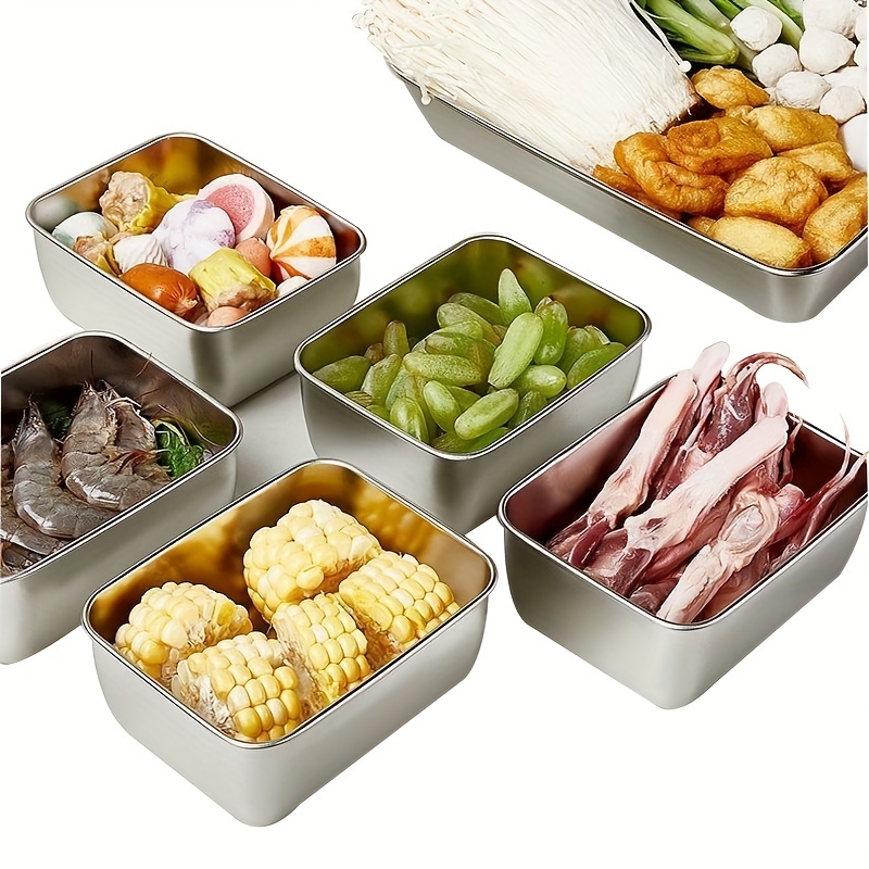 304 stainless steel plate tray rectangular square oven tray baking pot dish  deep Japanese barbecue bbq