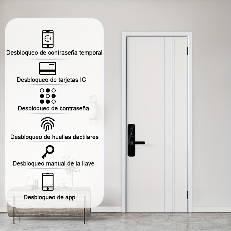  Tuya - Cerradura de puerta inteligente electrónica digital WiFi  con cámara biométrica de huellas dactilares, tarjeta inteligente,  desbloqueo de llave de contraseña (color : 240 x 22 (4585), tamaño: negro 