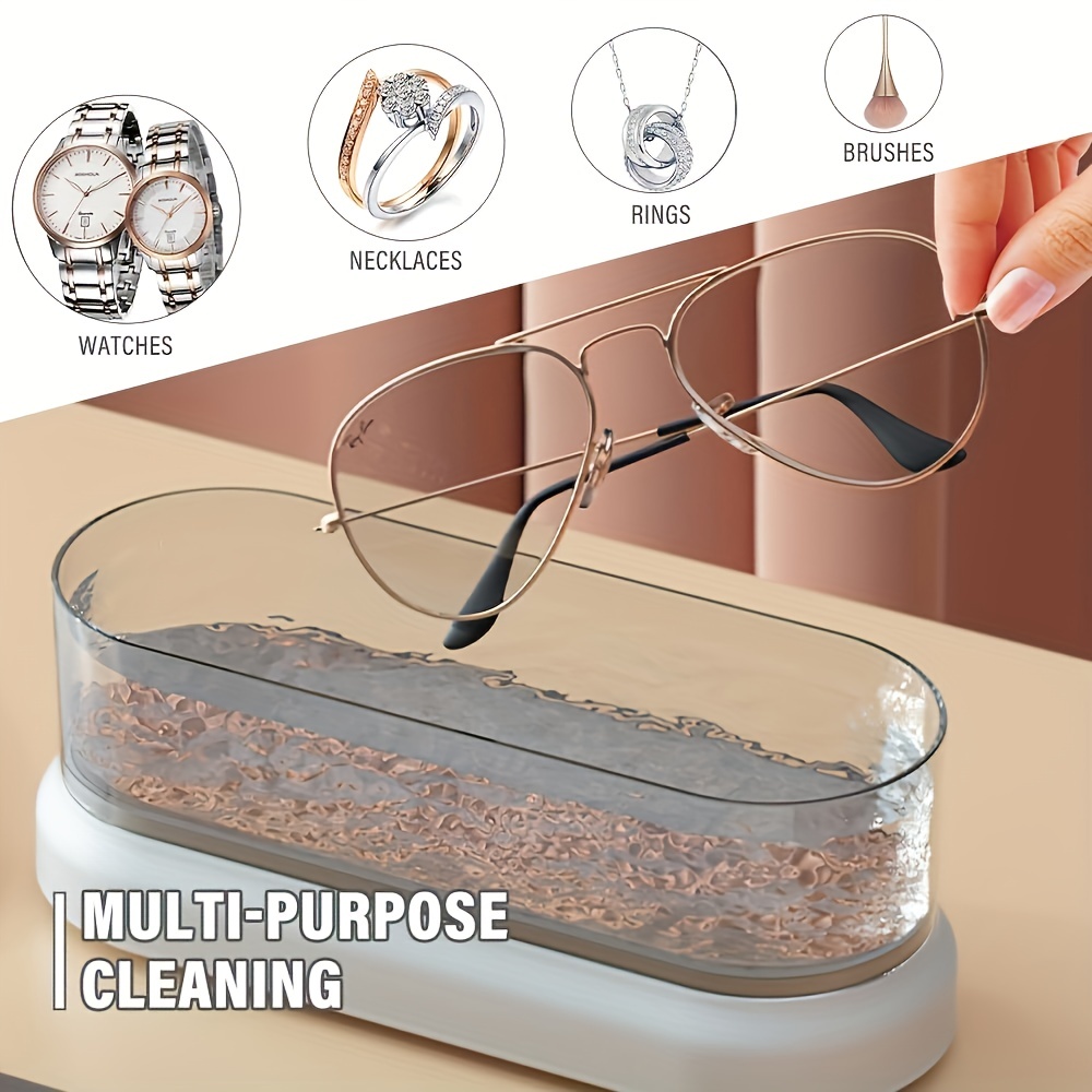 Jewelry Cleaner With Razors - Portable Cleaning Solution For Watches,  Glasses - Temu