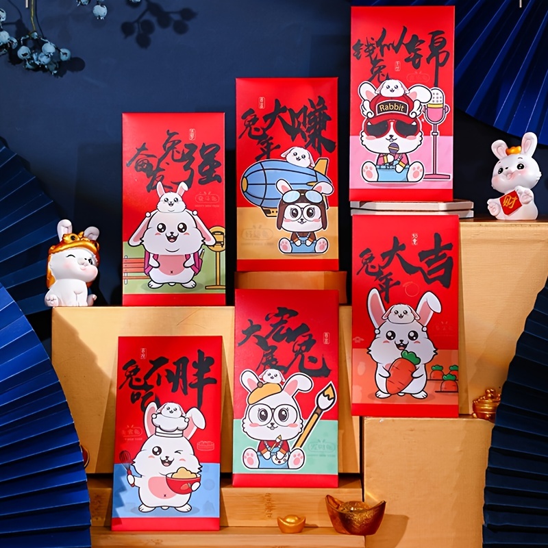 2023 Chinese New Year Red Envelopes Cartoon Rabbit Year Hongbao Spring  Festival Money Pockets for Festival Decorate Supplies - AliExpress