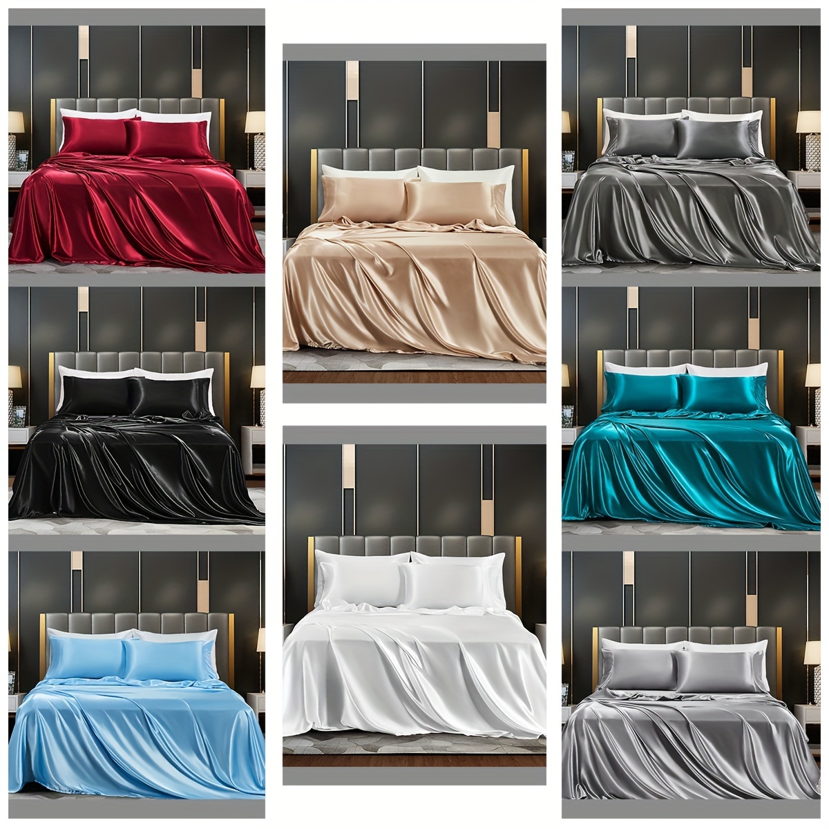 Mulberry Ice Silk Bedding Set Satin Luxury Bedding Sets 4PCS Duvet Cover  Bed Set