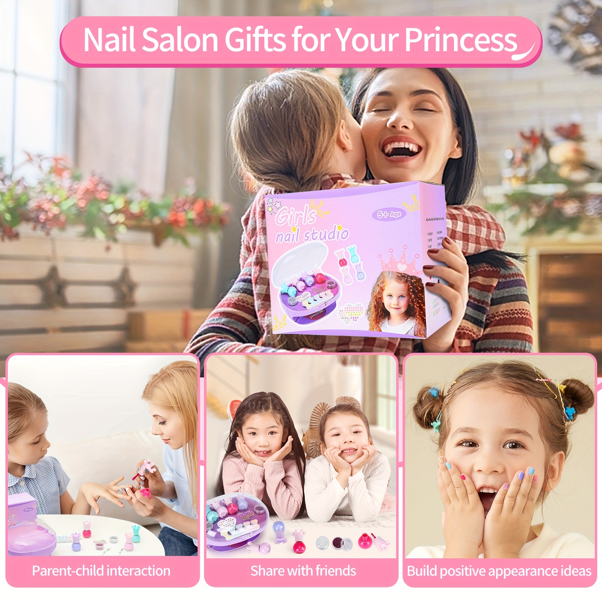 Kids Nail Polish Set For Girls Age 3-12, Quick Dry Nail Art Kit With Nail  Dryer, Nail Studio Birthday Gifts - Temu