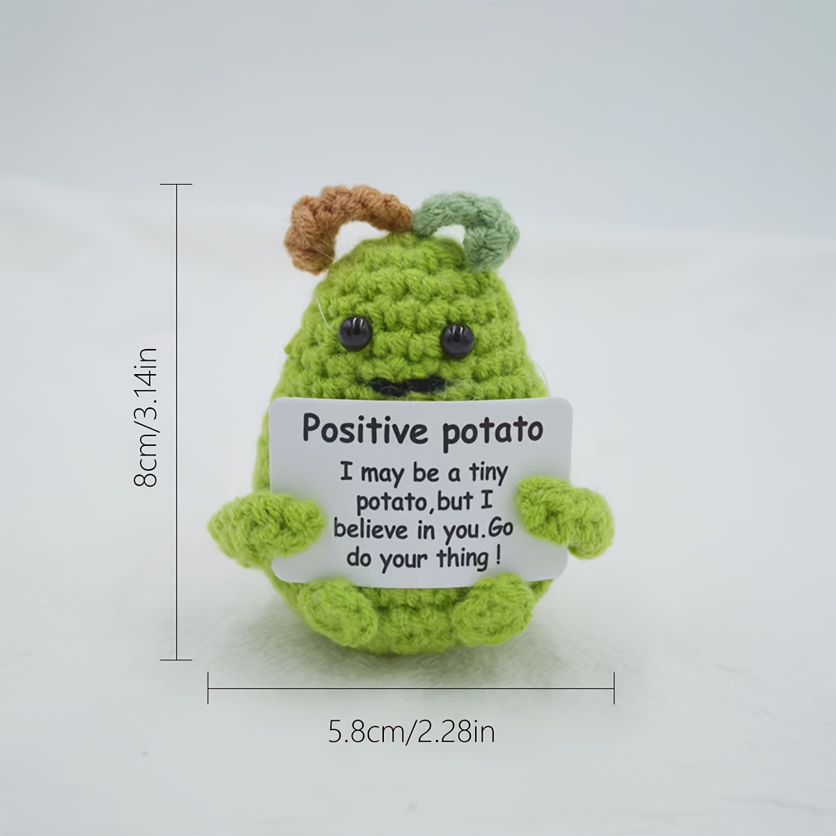 Positive Poo Funny Crochet Positive Potato Partner with Positivity  Affirmation Card for Hilarious Encouragement Gag Gifts