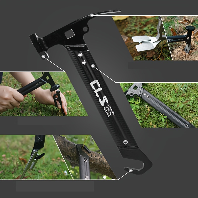 Outdoor Mini Tent Hammer With Tent Stake Remover - Multifunctional Stainless Steel And Aluminum Alloy Handle - For Camping & Hiking - Ideal for Setting Up Tents & Tarpaulins - Perfect Gift for Outdoor Enthusiasts