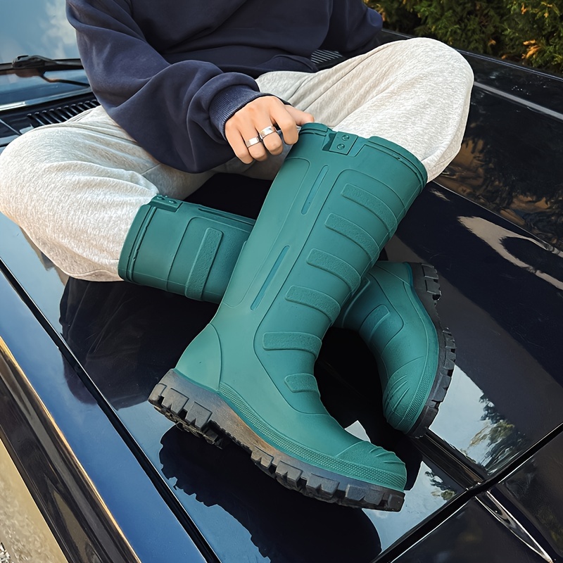 Women's Rubber Knee High Rain Boots Waterproof Outdoor Work Shoes