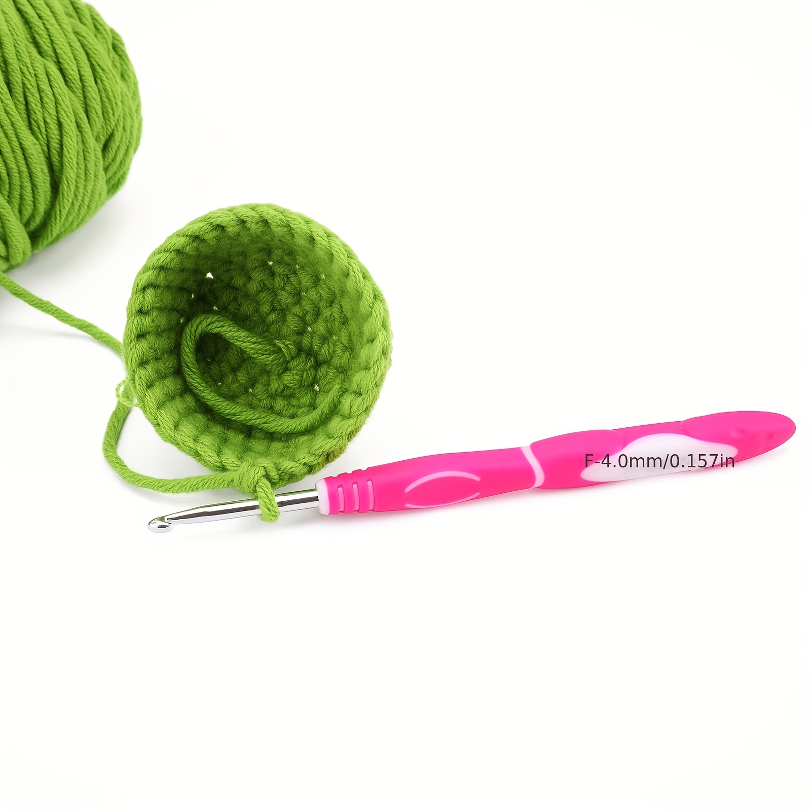 9pcs Crochet Hooks Set Knitting Smooth Needle Tools Ergonomic Plastic  Handle Aluminum Hooks(#2)