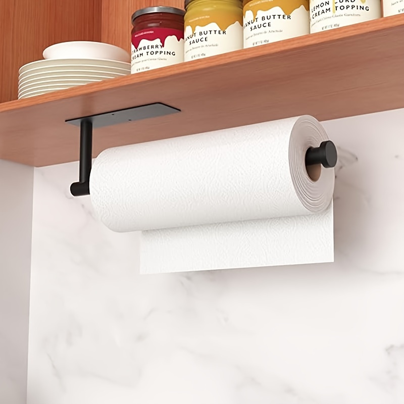 White Iron Under Cabinet Paper Roll Holder, Cabinet Roll Paper Holder,  Fresh Film Wall Hanging Shelf, - Temu