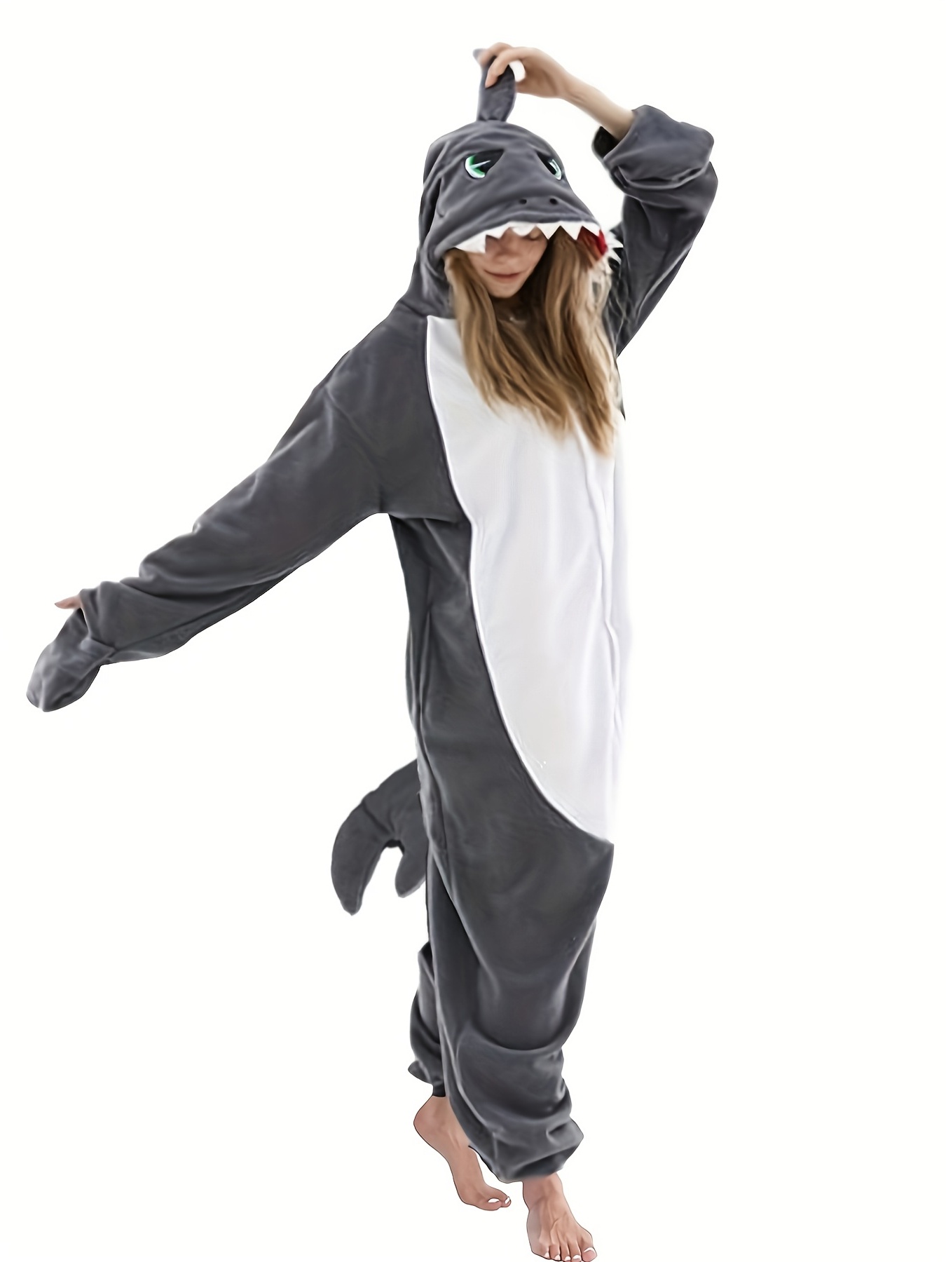 Pijama con capucha de tiburón lindo para Navidad - Disfraz de cosplay con  mangas largas y tela suave