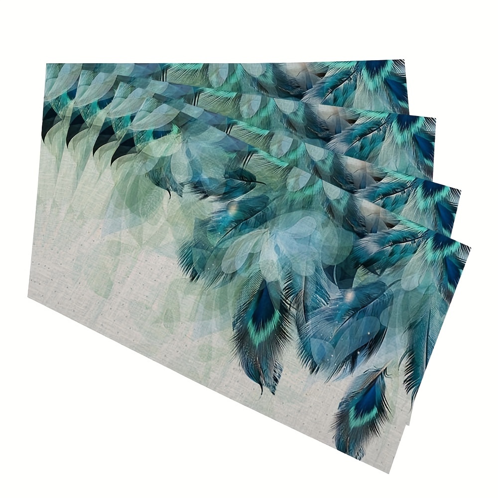 Real Peacock Feather Placemats for Weddings and Decorations