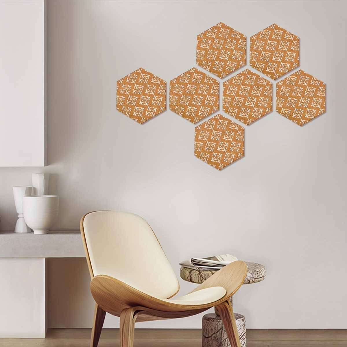 Hexagon Cork Stickers Diy Decorative Postcard Wall Cork - Temu