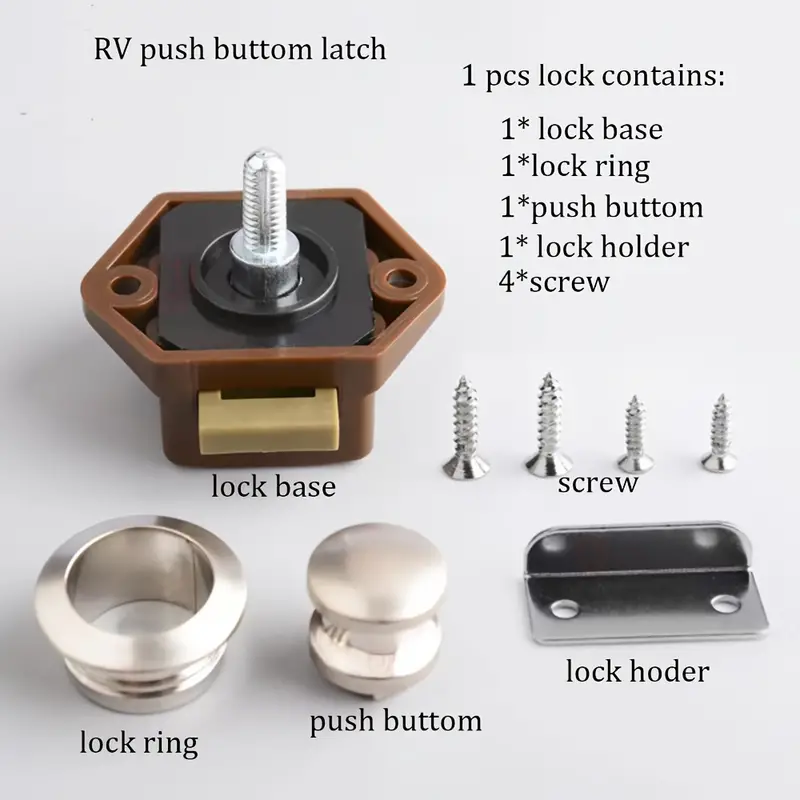 Rv Push Button Latch Cabinet Locks Door Catch - Temu