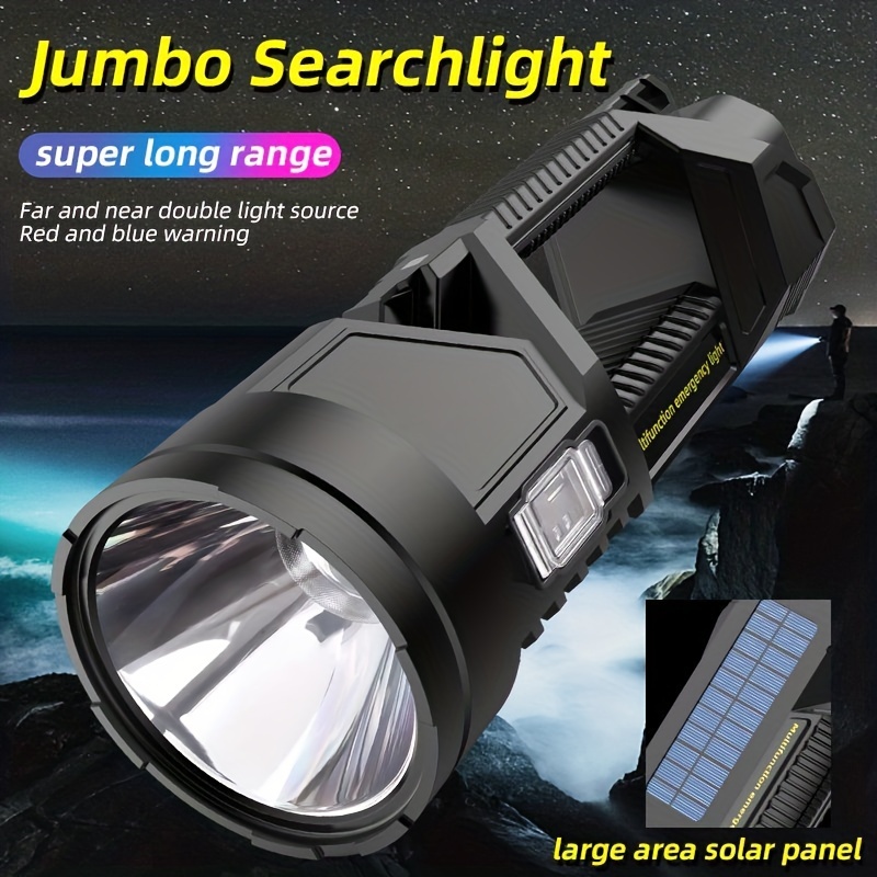 Led Camping Flashlight, High Power Rechargeable Bright Portable Handheld  Spotlight Lantern With 6 Modes, Waterproof Searchlight Emergency Light -  Temu
