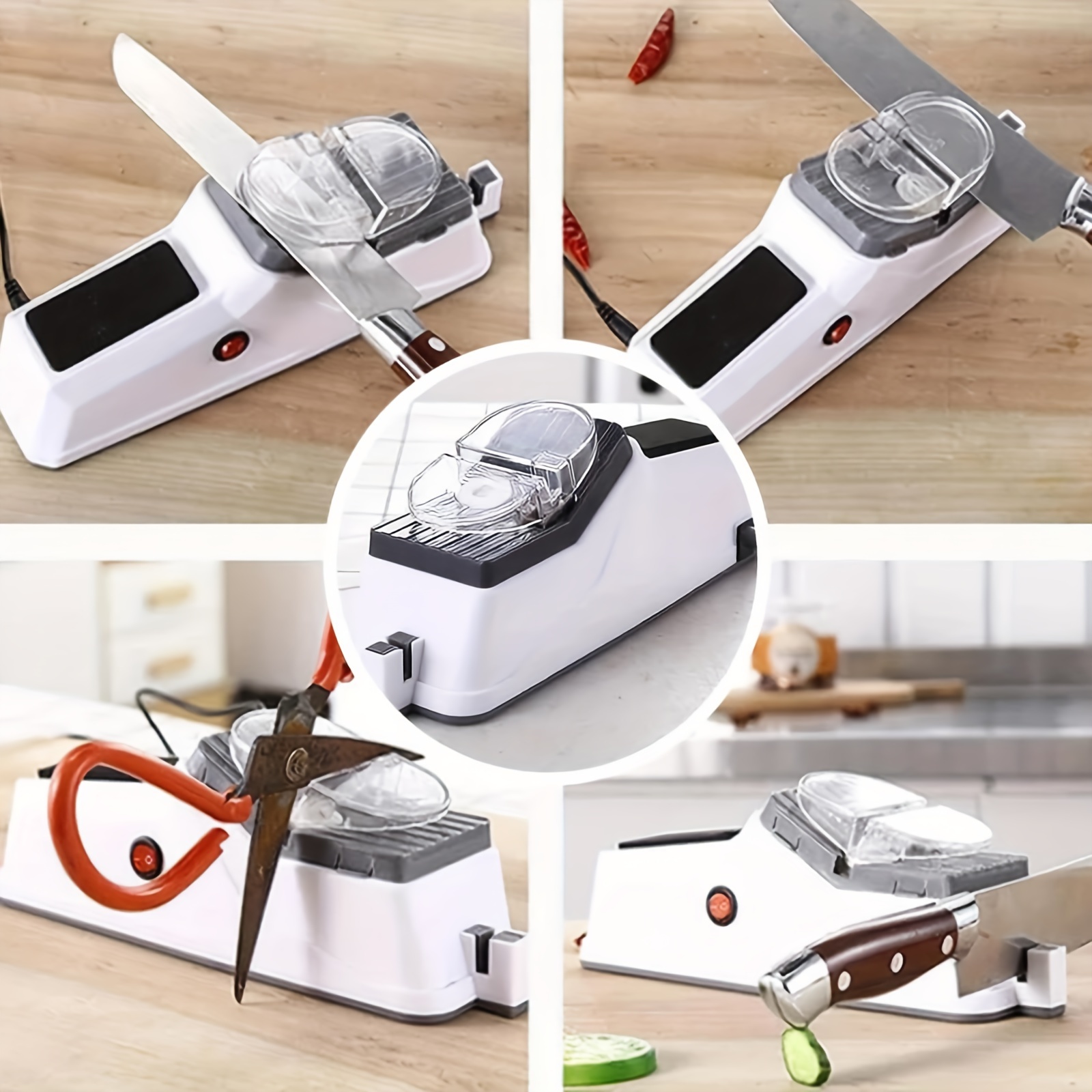 1pc electric knife sharpener professional knife sharpener for home knife sharpener 5 seconds for quick sharpening polishing with protective cover usb interface style kitchen stuff details 3