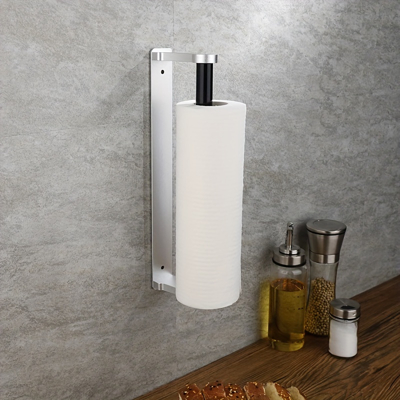 Aluminum Paper Towel Holder Wall Mount Under Cabinet Storage Rack