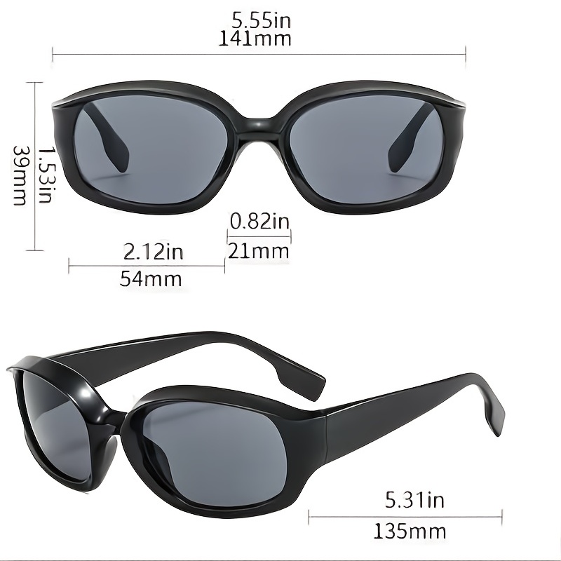 Vintage Oval Black Plastic Sunglasses,Temu