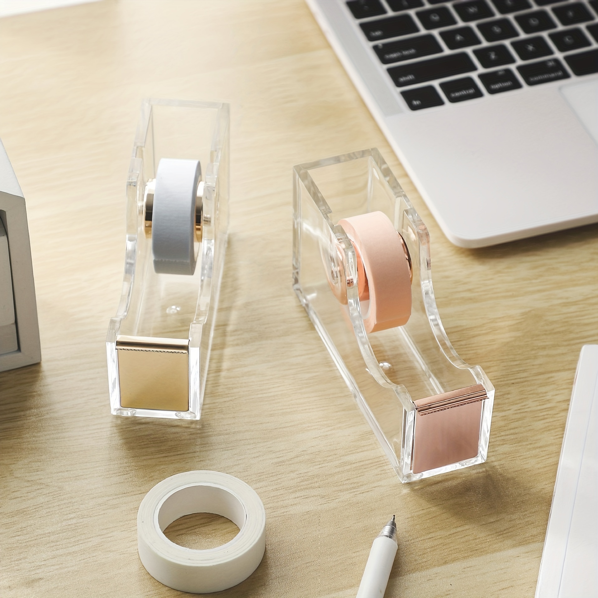 Tape Dispenser Desk Transparent Tape Cute Dispenser Packing - Temu