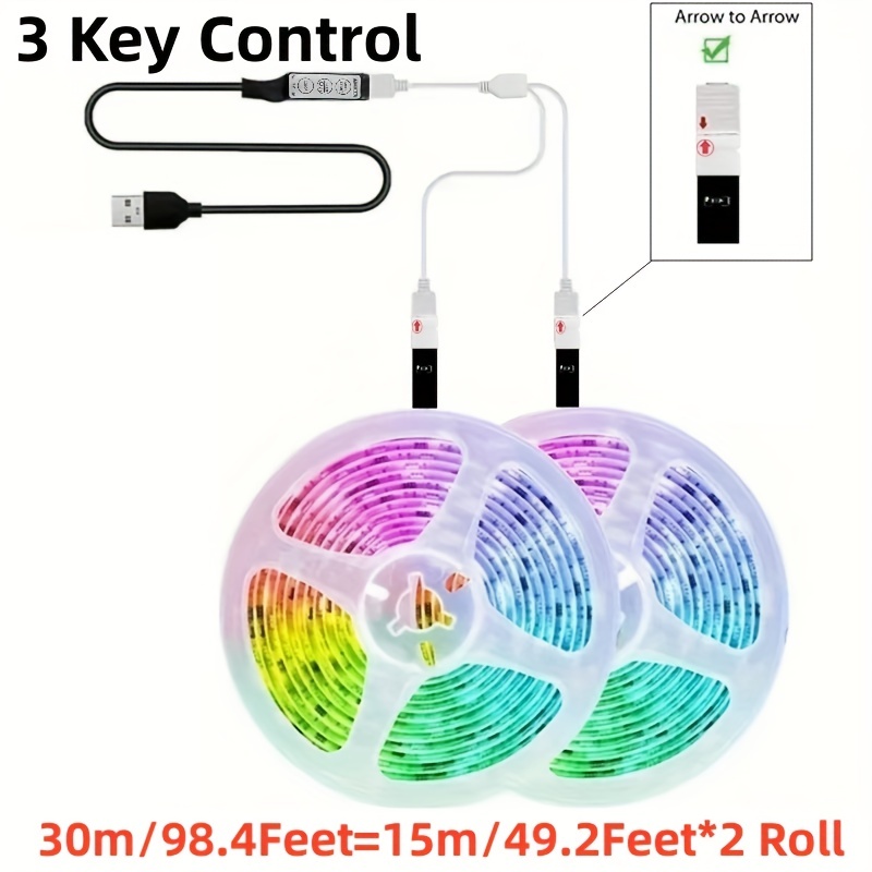 131 2ft/98 4ft Led streifen Usb Rgb 5050 Band Sync - Temu Switzerland