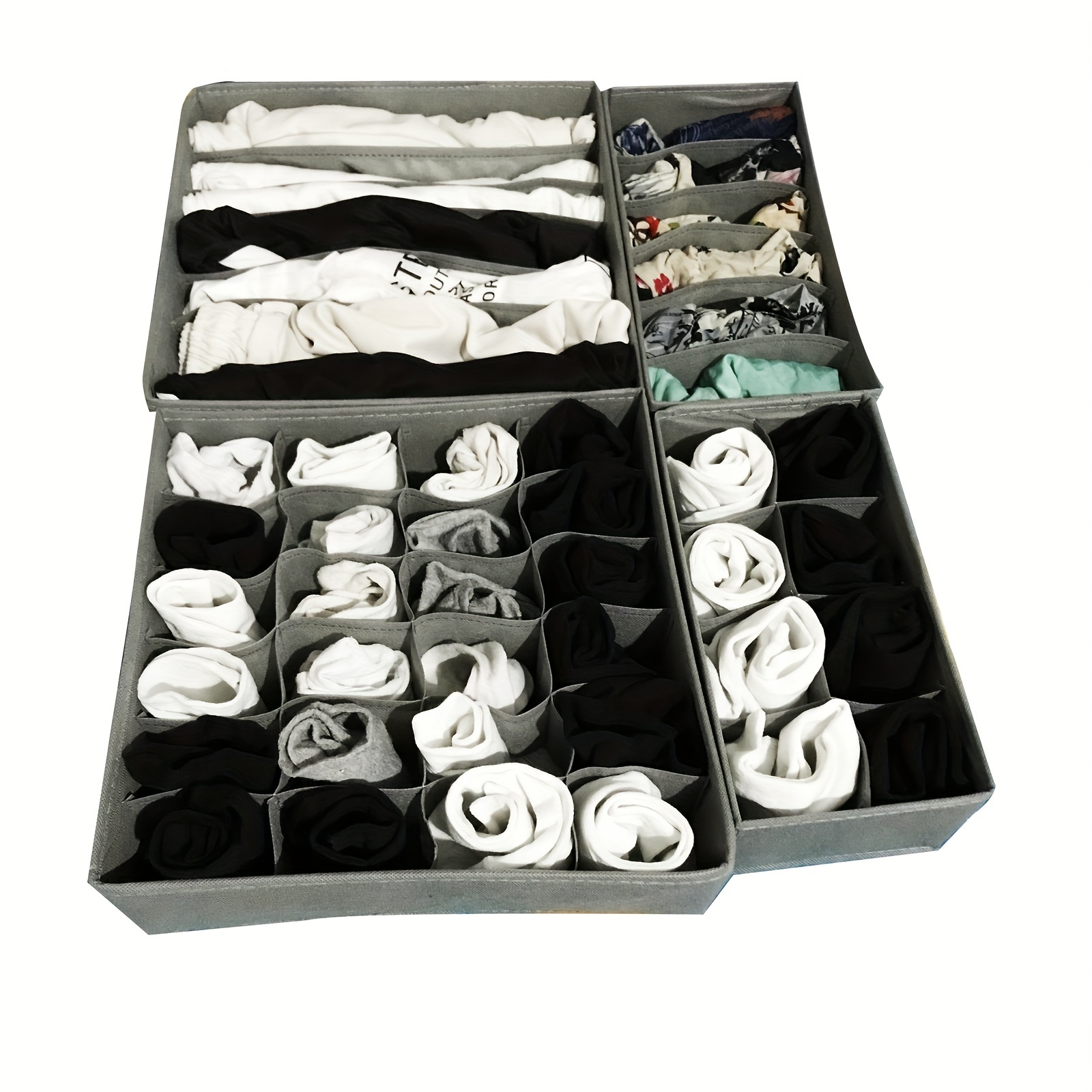 Sock Underwear Storage Box Drawer Style Dividers Organizer - Temu