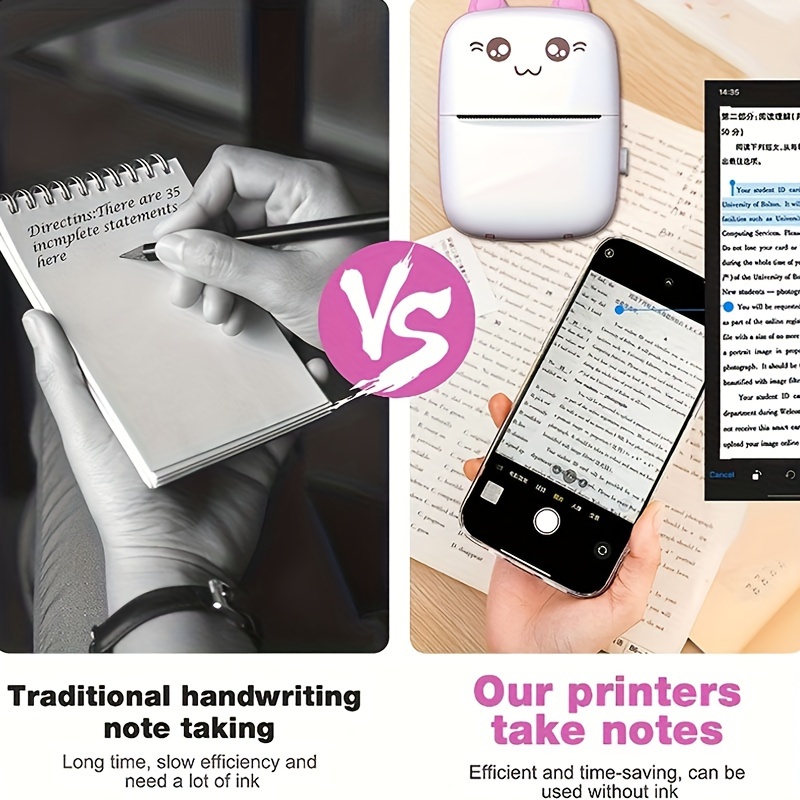 NK Stampante fotografica portatile - Mini stampante termica wireless per  cellulare, con rotolo di carta e cavo USB, compatibile con iOS e Android,  colore rosa : : Informatica