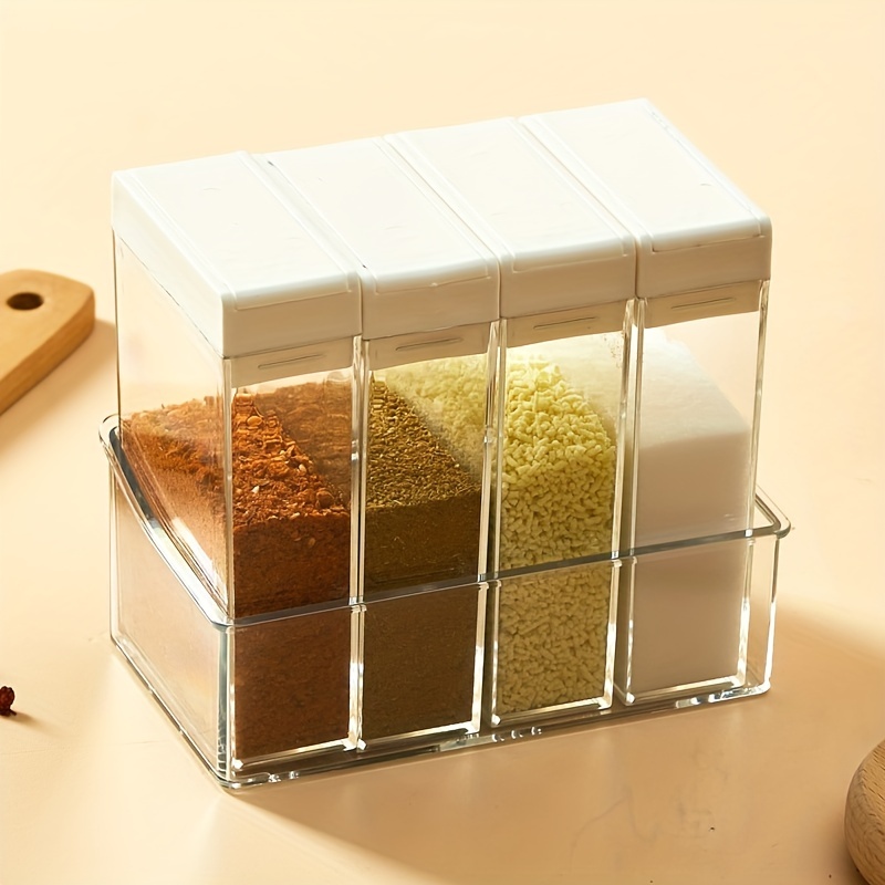 1pc Kitchen Spice Jar Set Storage Box With Multiple Compartments, Salt,  Monosodium Glutamate, Pepper And Other Spices Container