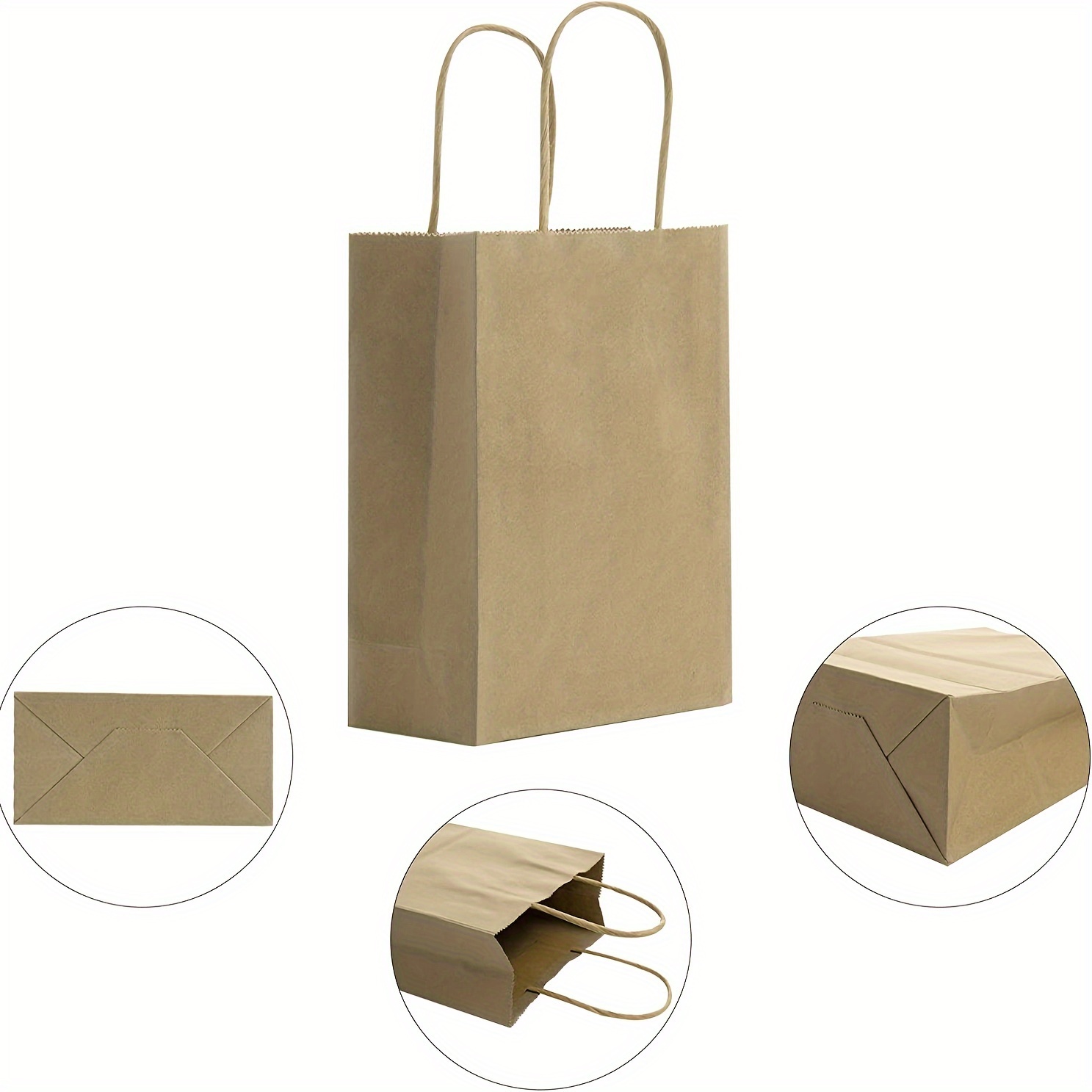 White Paper Bags, With Handles