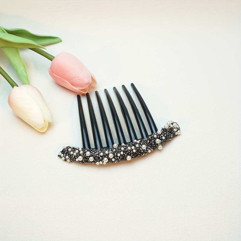 3pcs Women's Pearls & Rhinestone Hair Comb Clips