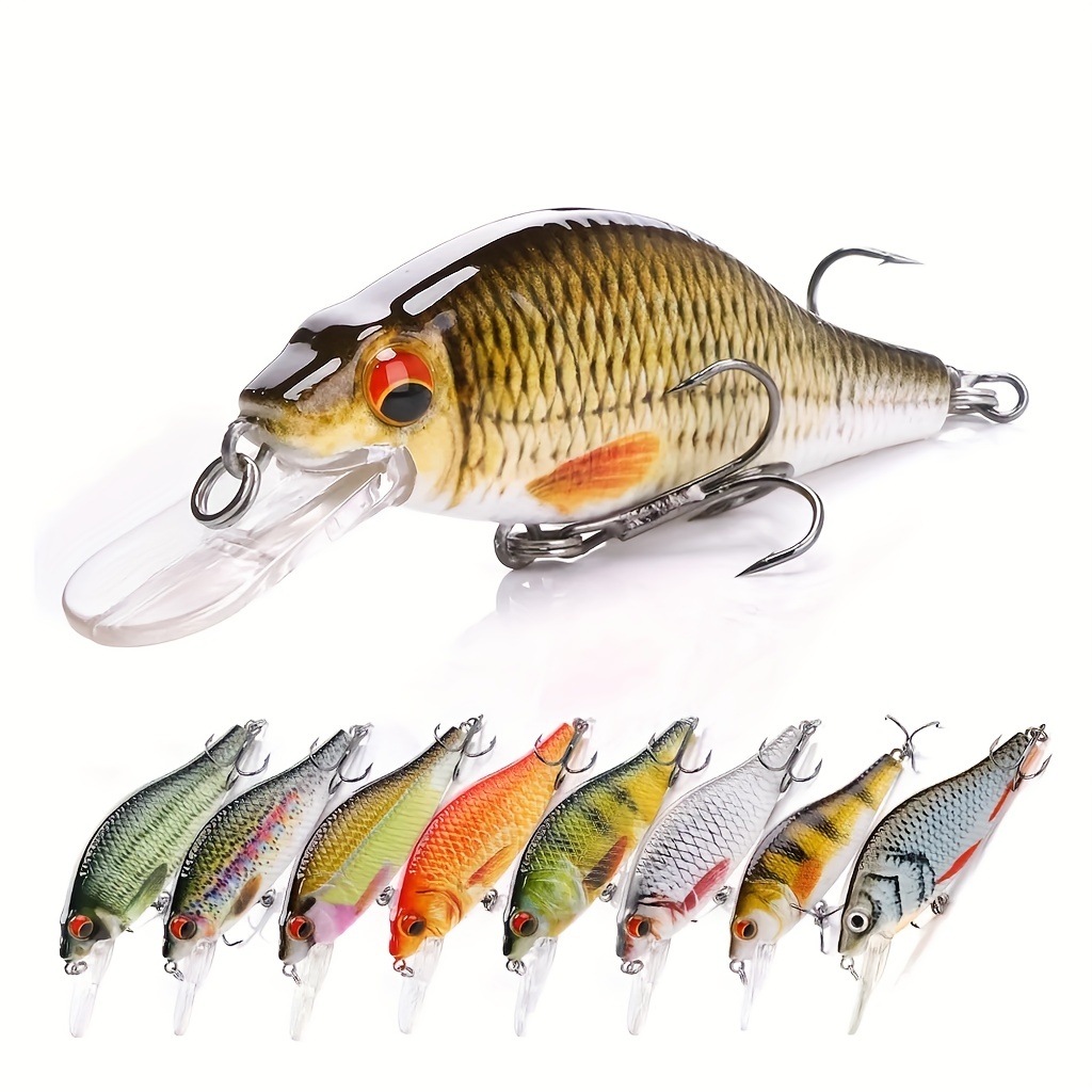 

1pc Lifelike 9cm Crankbait Fishing Lure For Bass - Simulates Minnows - Hard Bait Fishing Gear For Outdoor Fishing