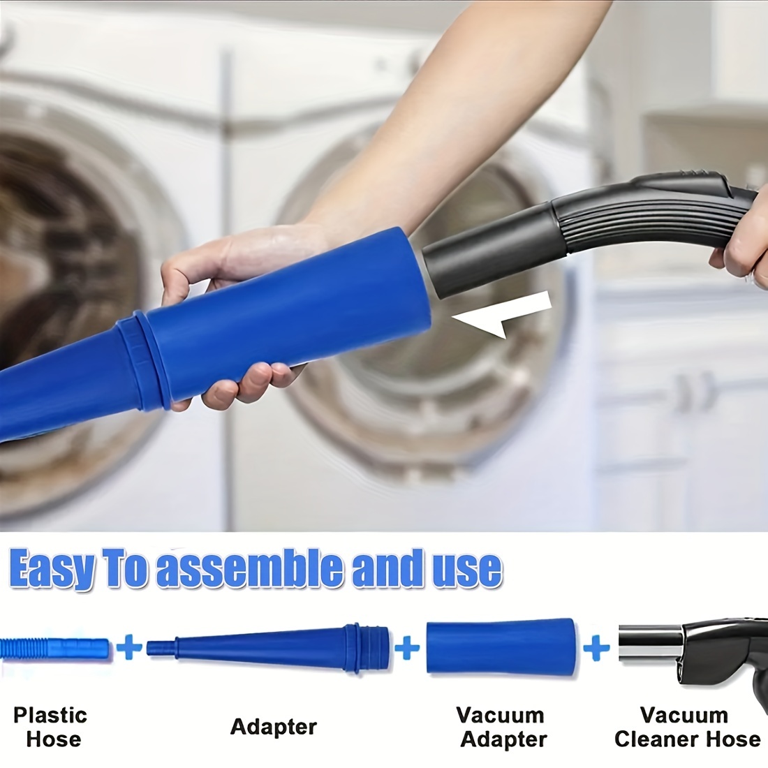 Household Cleaning Kit Attachments Vacuum Cleaner Accessories Universal  Vacuum Hose Adapters Flexible Crevice Tool for Dryer Lint Vent Trap Cleaner