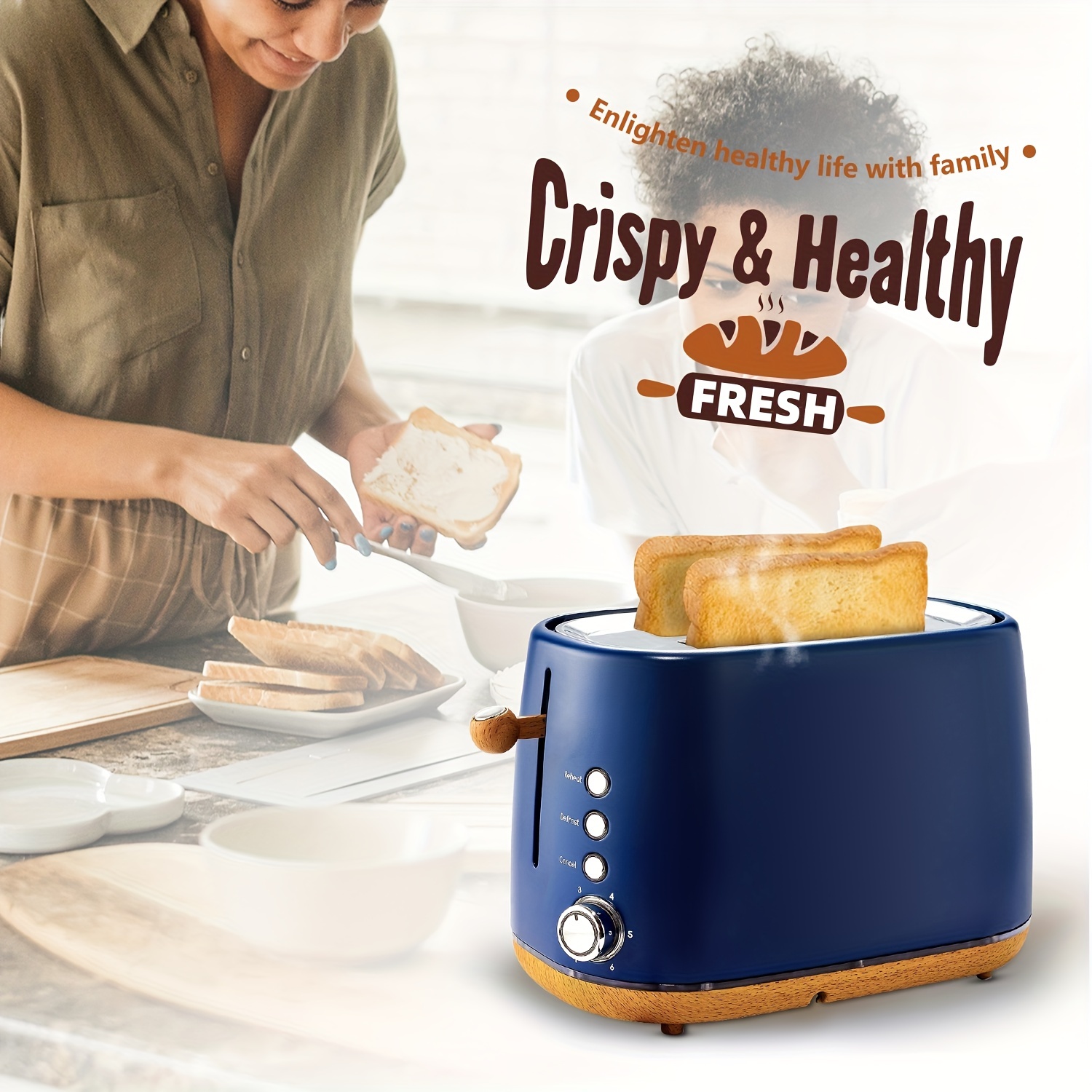 Whall Toasters 2 Slice Best Rated Prime, Stainless Steel,Bagel Toaster - 6 Bread Shade Settings,Bagel/Defrost/Cancel Function,1.5in Wide Slots