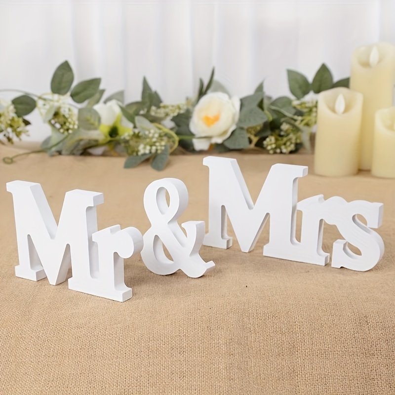 Mr mrs English Letter Wedding Supplies Pvc Wedding - Temu