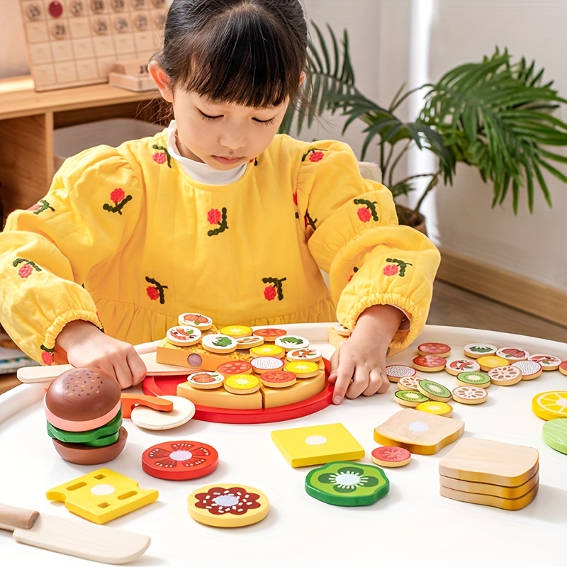 Enhance Your Child's Hands on Ability With This Wooden Pizza - Temu