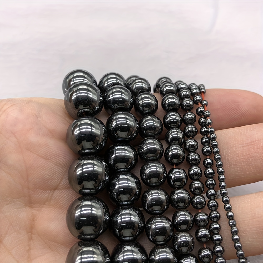 Black Natural Stone Hematite Beads For Jewelry Making Pick - Temu