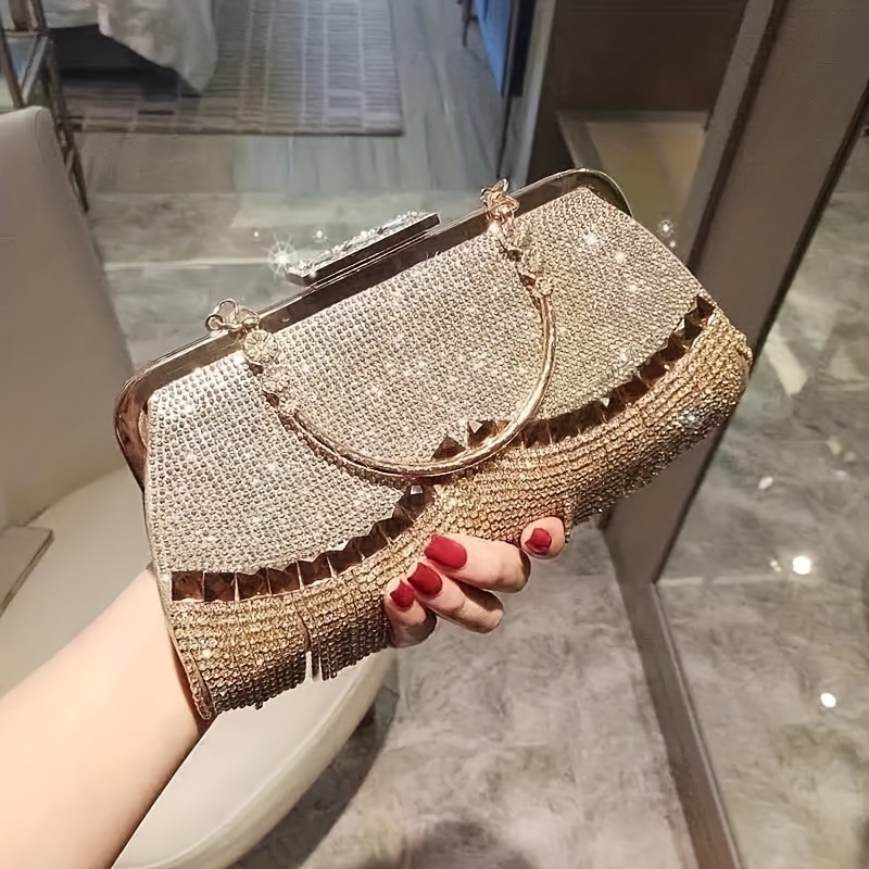 Glitter Rhinestone Handbag Satchel Bag for Party