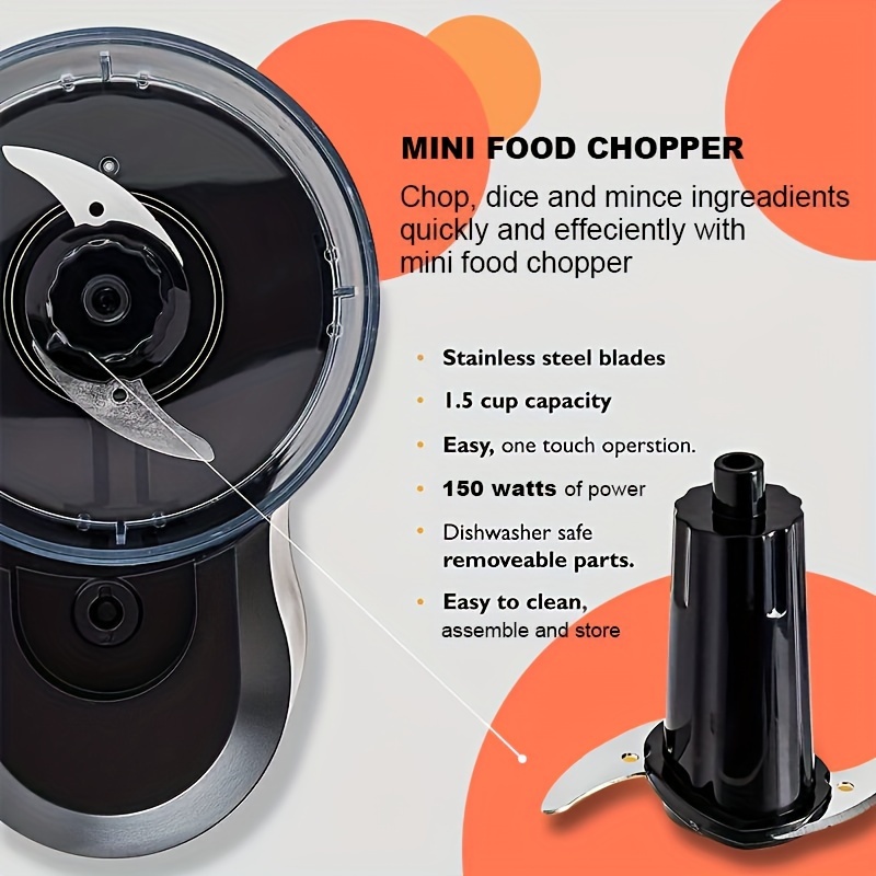 3-Cup Electric Food Processor Vegetable Chopper with Stainless Steel Blade