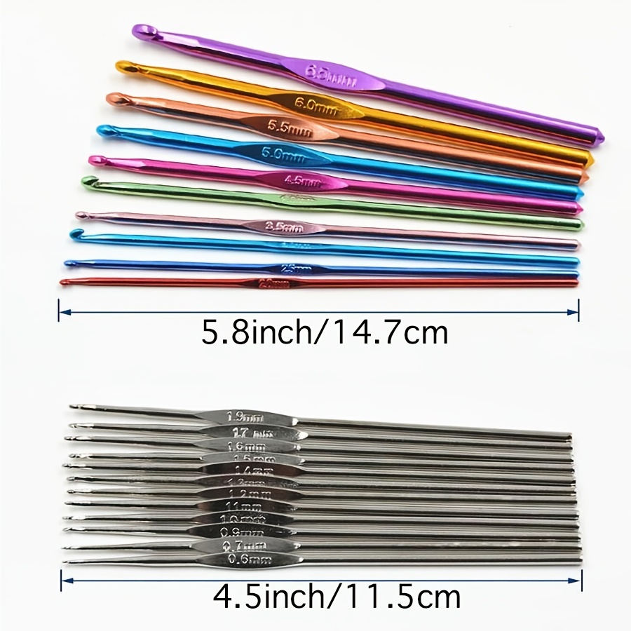 8pcs/set 2-5.5mm Different Size Colored Aluminum Crochet Hooks Needles Set  Tools Crochet Needle For Weaving And Knitting - Sewing Tools & Accessory -  AliExpress
