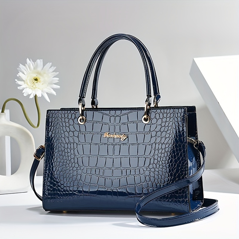 Gradient Crocodile Tote Bag for Women 2023 Advanced Contrast Color Handbags Small Crossbody Bag