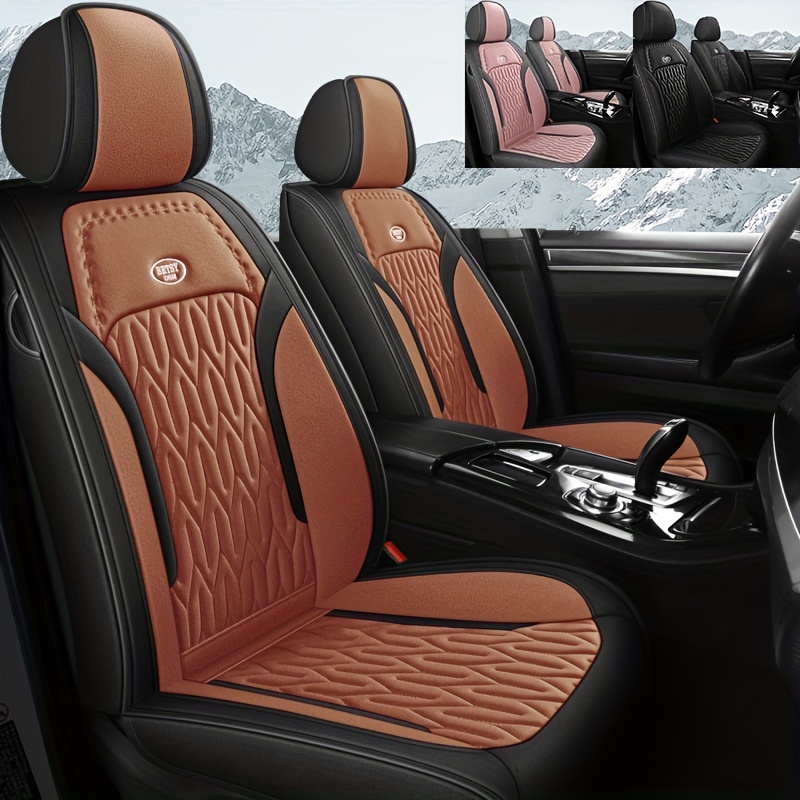 5 Seats Premium Pu Car Seat Cover Vehicle Seat Cushion Full - Temu