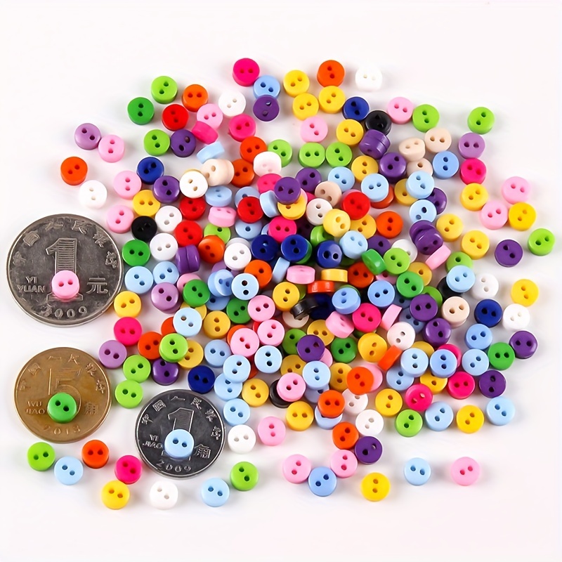 200Pcs/lot 6mm Round Resin Mini Tiny Buttons Sewing & Knitting