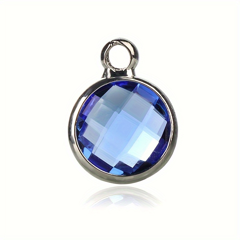 Decorative Silvery 12 Months Birthstone Pendant For Diy Jewelry