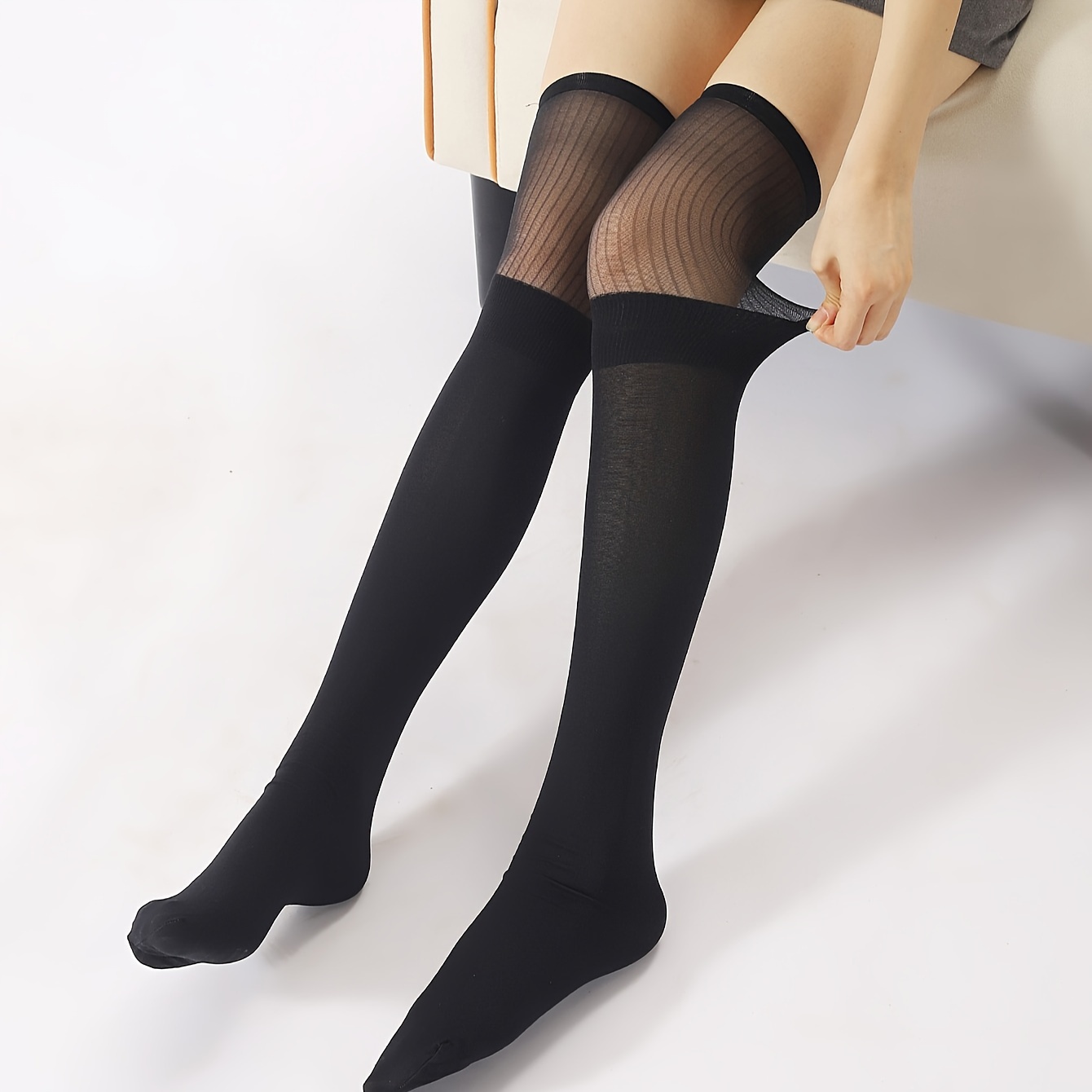 Thigh high outlet mesh socks