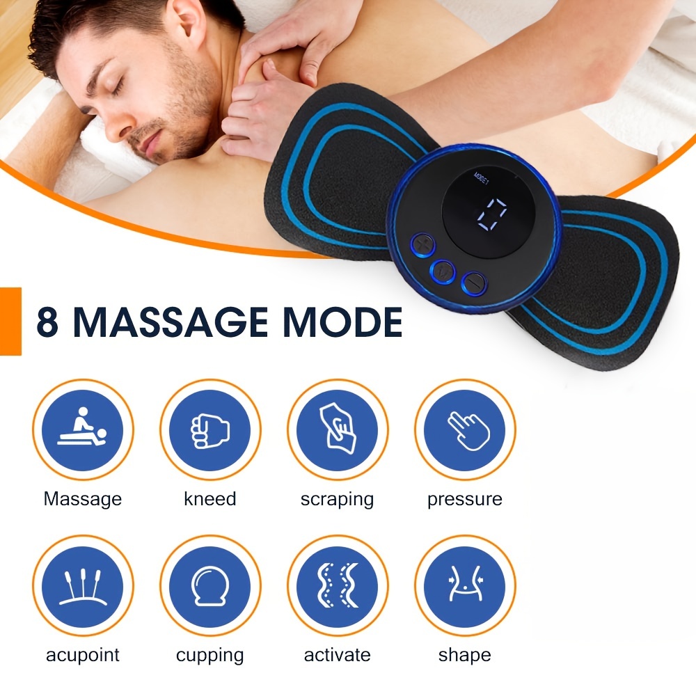 EMS Mini Portable Electric Pulse Neck Massager Cervical Back