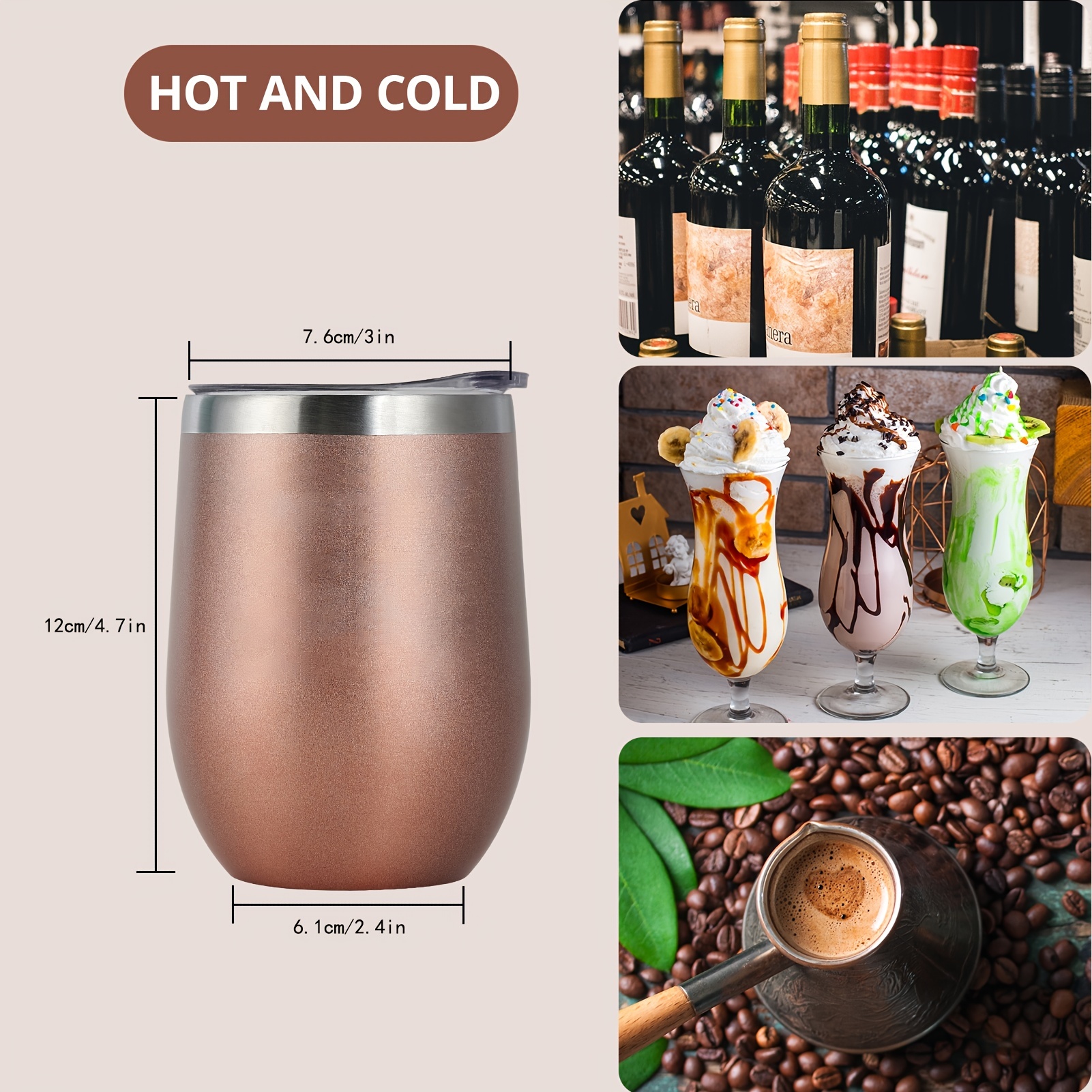 Elegante vaso térmico de acero inoxidable de 12 onzas con aislamiento al  vacío taza térmica para mantener el café el té y la cerveza calientefría A  – Yaxa Guatemala