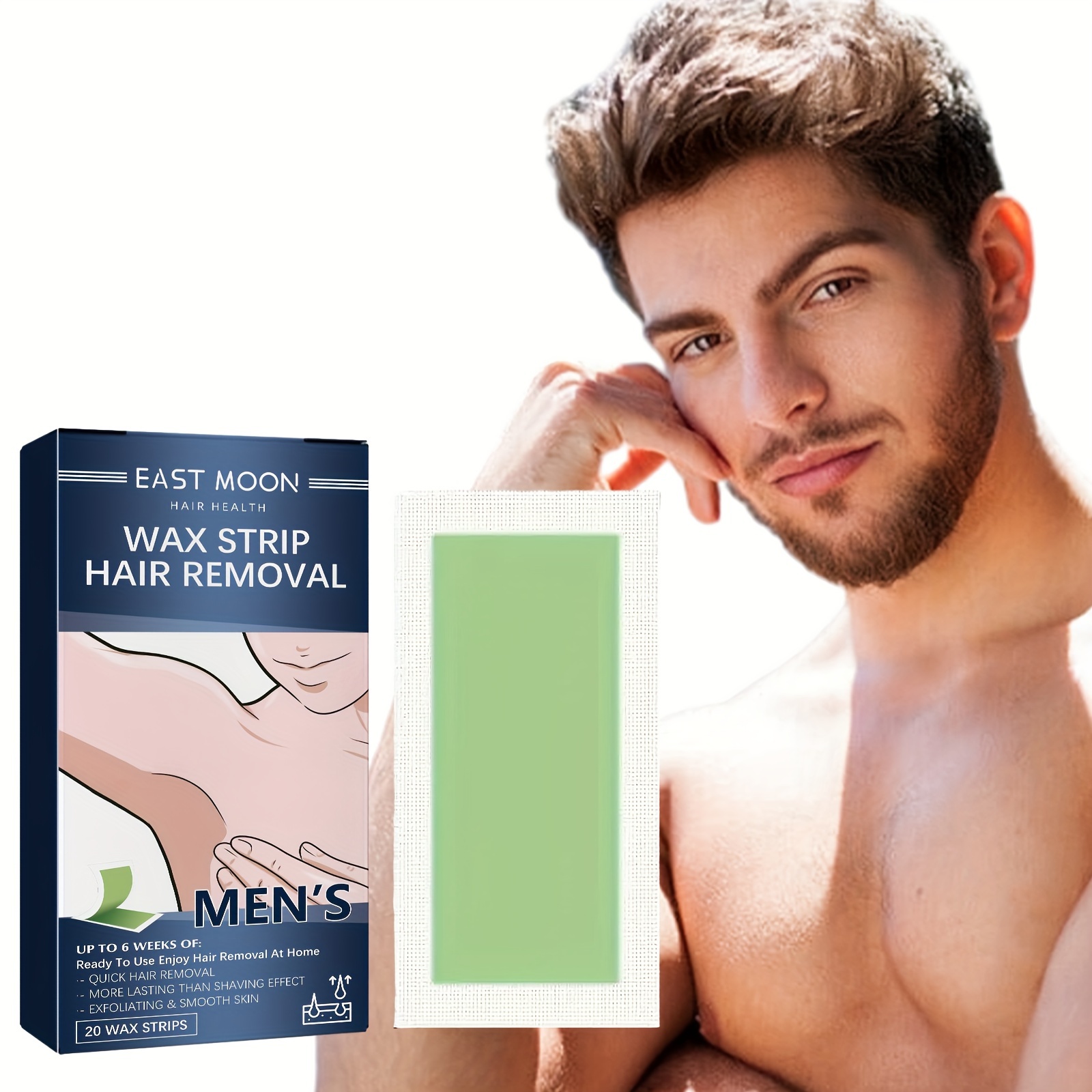 20pcs Men s Hair Removal Wax Paper Body Wax Strips Suitable For Arms Underarms Legs Hair Removal Gentle Non irritating Fast Hair Removal