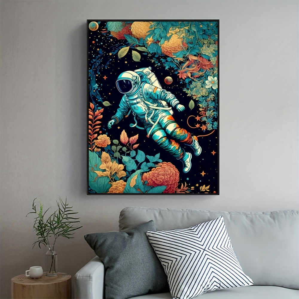 Cuadros de lienzo extra grandes para pared, fotos siguiendo fotos de  astronauta en traje espacial, caminando con confianza en Marte, arte  moderno